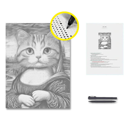 Chat Mona Lisa - Peinture à points