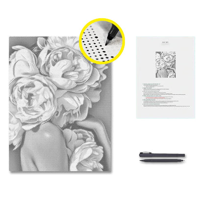 Pivoine - Peinture à points