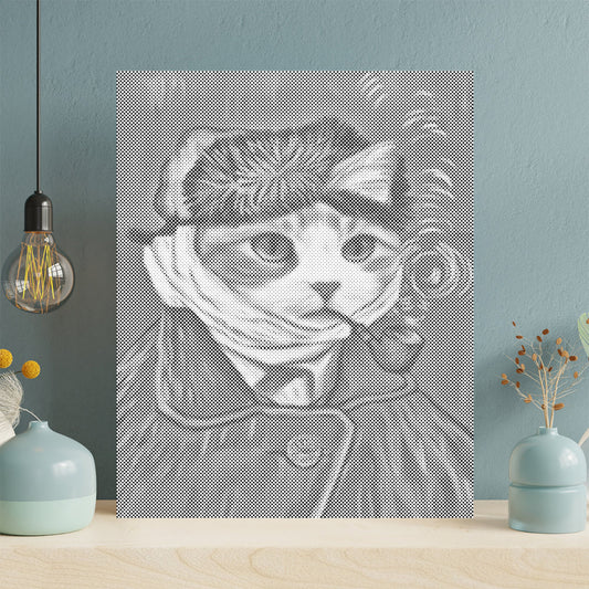 Autoportrait de chat - Peinture à points