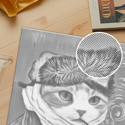 Autoportrait de chat - Peinture à points