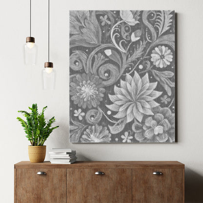 Tourbillons floraux éclatants - Peinture à points