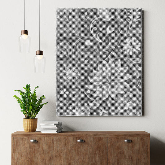 Tourbillons floraux éclatants - Peinture à points