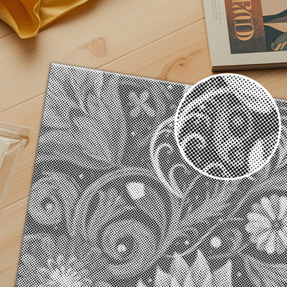 Tourbillons floraux éclatants - Peinture à points