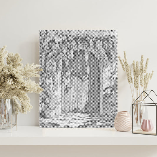 Porte à rideau de glycine - Peinture à pois