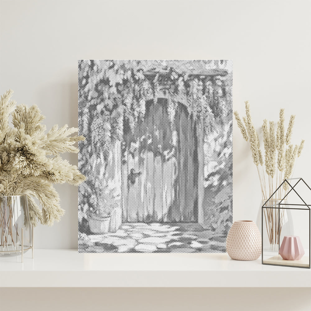 Porte à rideau de glycine - Peinture à pois