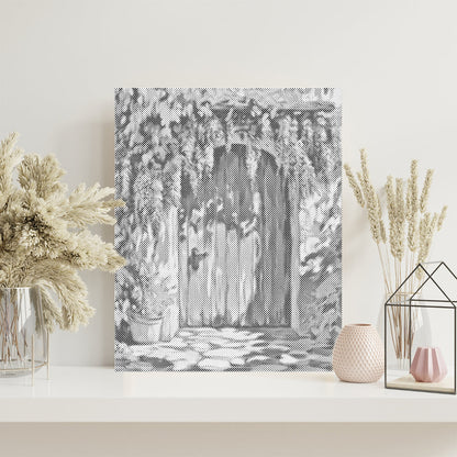 Porte à rideau de glycine - Peinture à pois