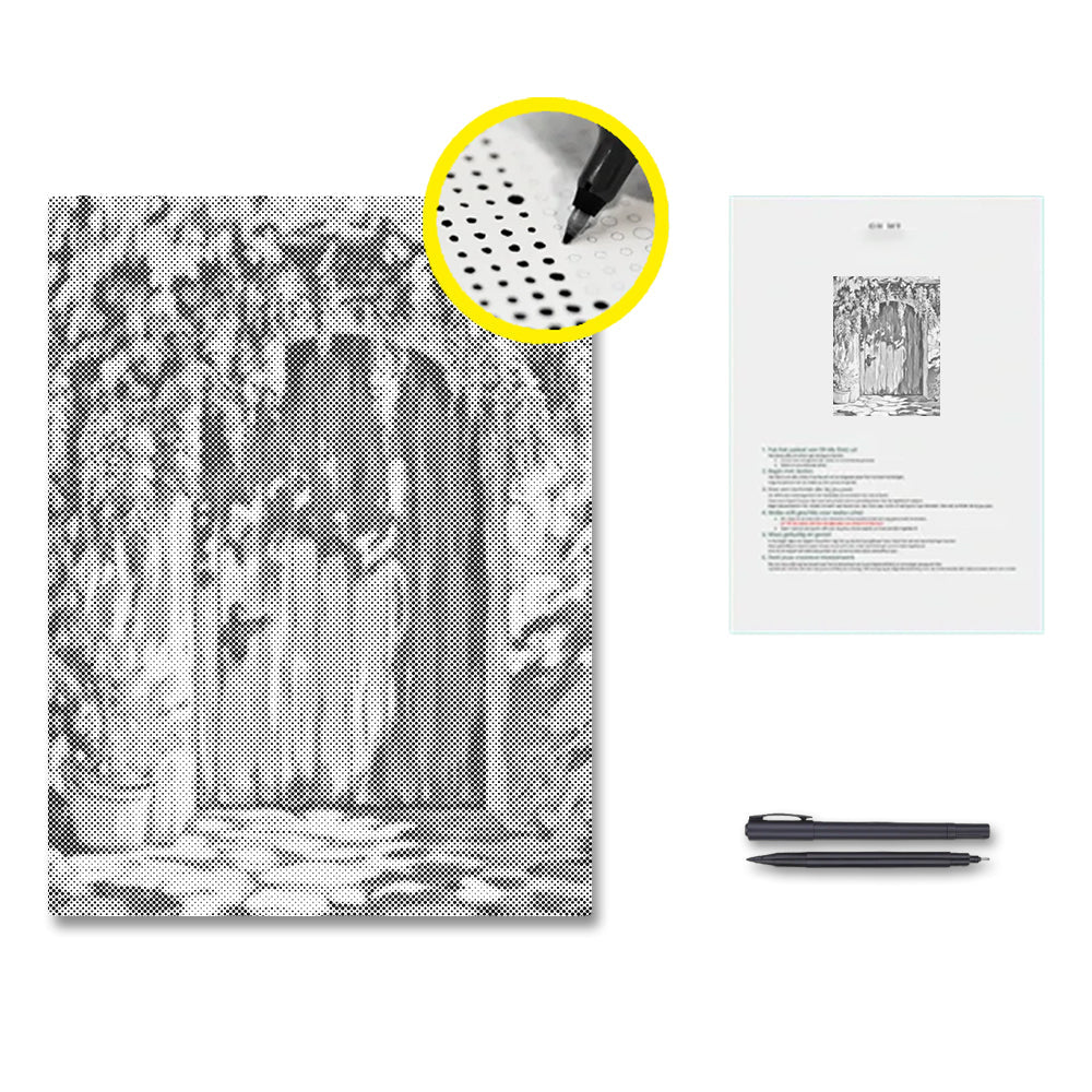 Porte à rideau de glycine - Peinture à pois