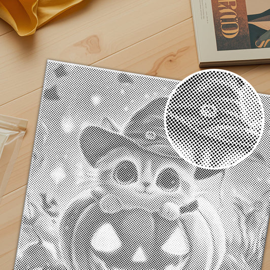 Chat citrouille avec chapeau - Peinture à points