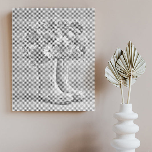 Bottes de pluie fleuries - Peinture à points