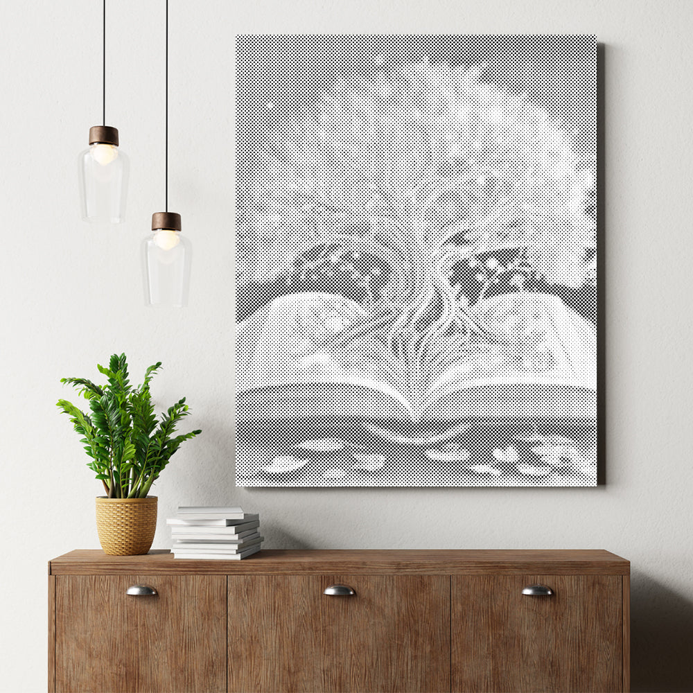 Arbre sacré dans un livre - Peinture à points