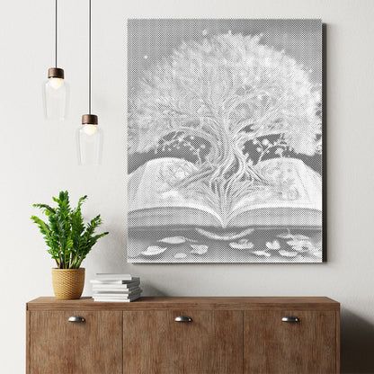 Arbre sacré dans un livre - Peinture à points