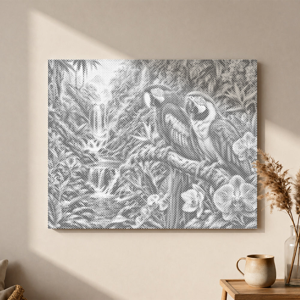 Perroquet tropical près d’une cascade - Peinture à points