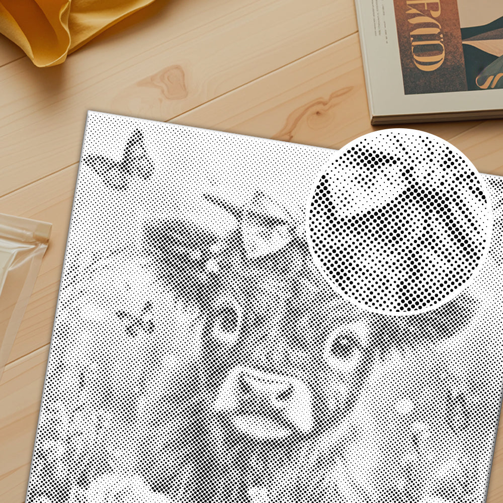 Adorable veau Highland fleuri - Peinture à points