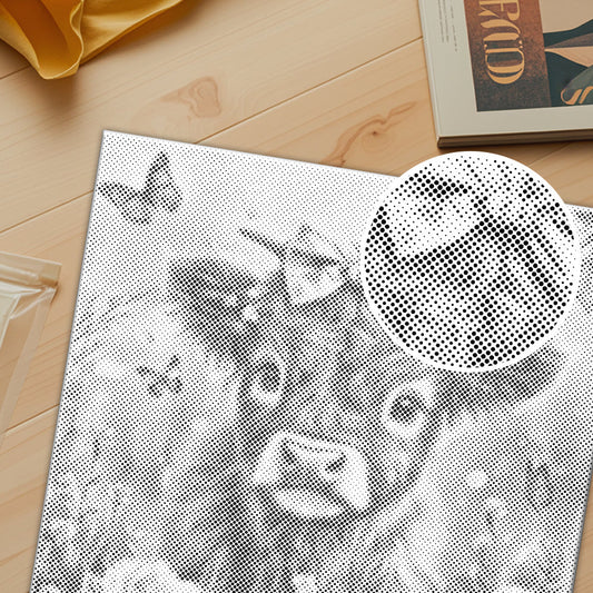 Adorable veau Highland fleuri - Peinture à points