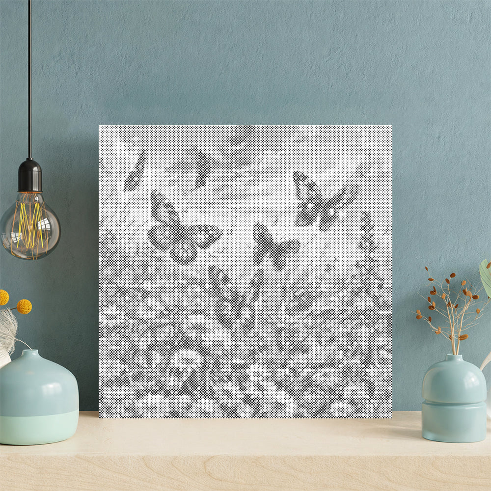 Papillon dans les fleurs - Peinture à points