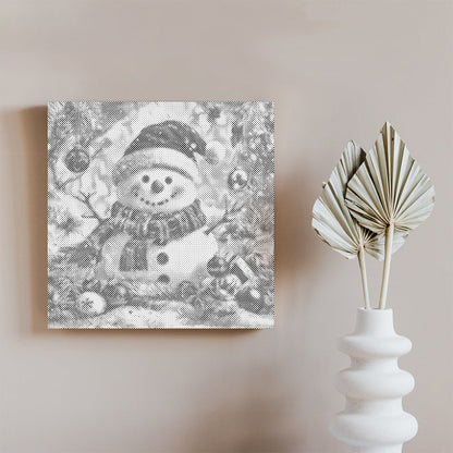 Bonhomme de neige joyeux - Peinture à points
