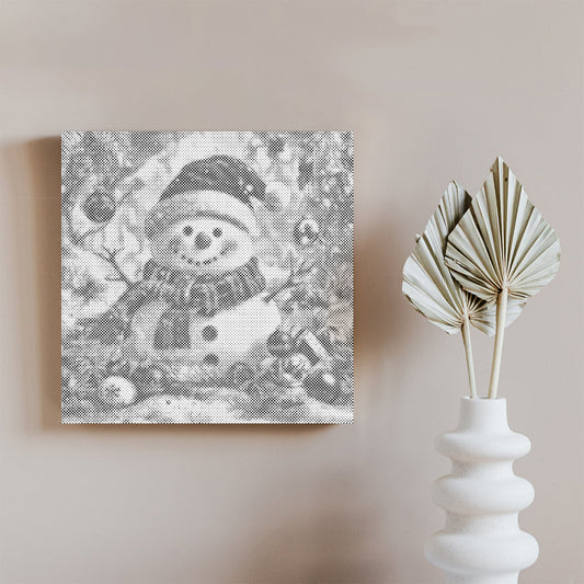 Bonhomme de neige joyeux - Peinture à points