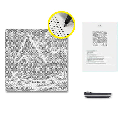 Maison de bonbons de Noël - Peinture à points