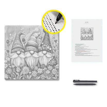 Gnomes fleuris - Peinture à points