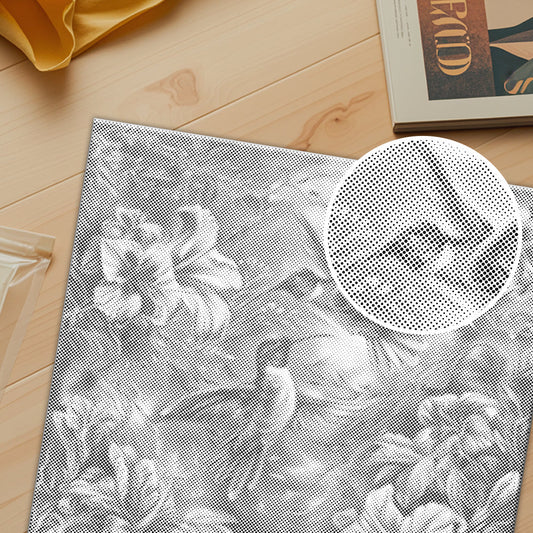 Colibri sur des fleurs colorées - Peinture à points