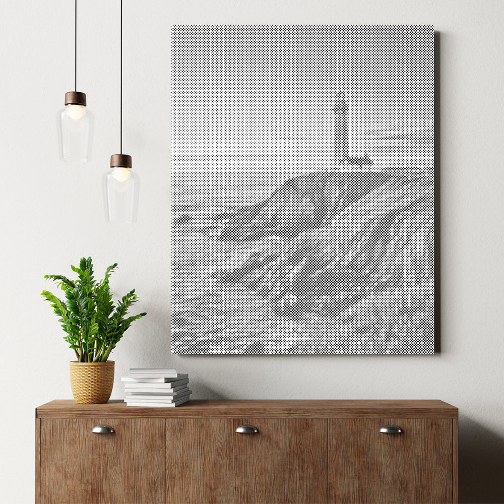 Phare au coucher du soleil - Peinture à points