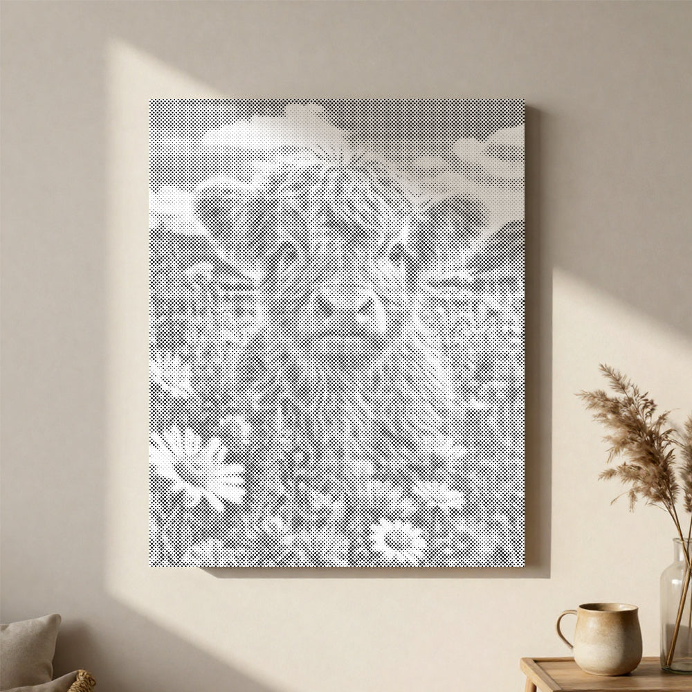 Veau Highland dans la prairie - Peinture à points
