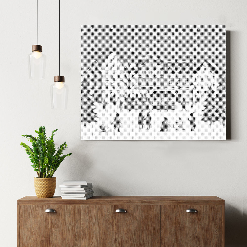 Village de marché de Noël – Peinture à points