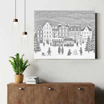 Village de marché de Noël – Peinture à points