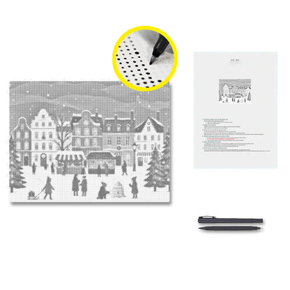 Village de marché de Noël – Peinture à points