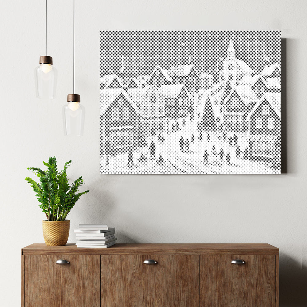 Histoire de village de Noël – Peinture à points