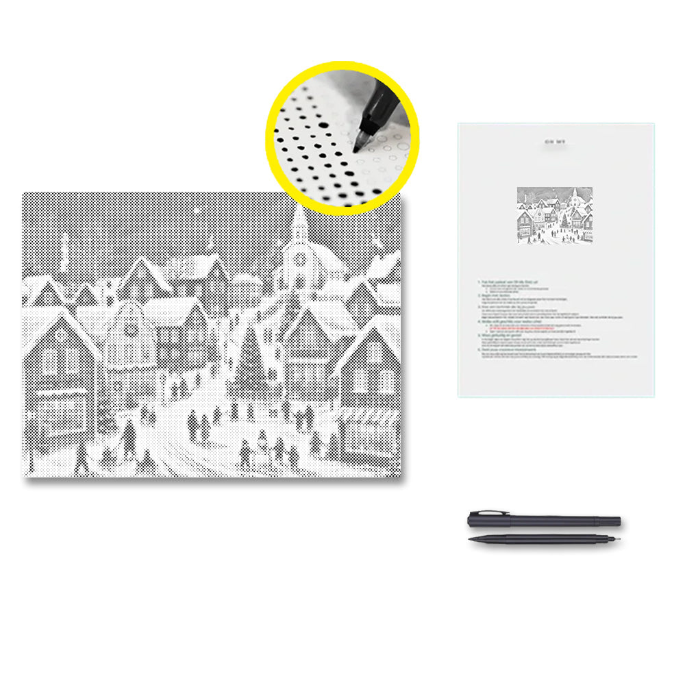Histoire de village de Noël – Peinture à points