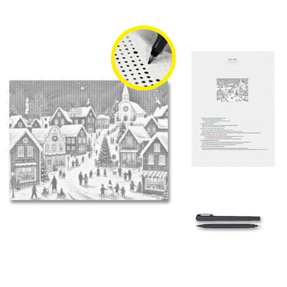 Histoire de village de Noël – Peinture à points