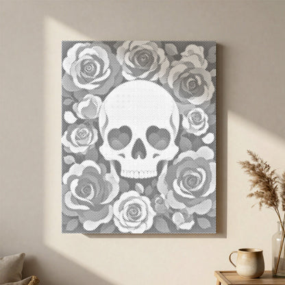 Crâne floral – Peinture à points
