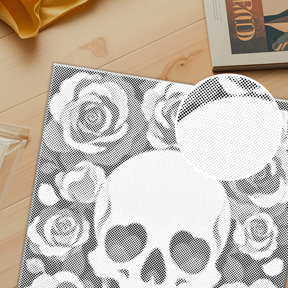 Crâne floral – Peinture à points