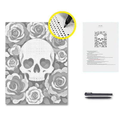 Crâne floral – Peinture à points