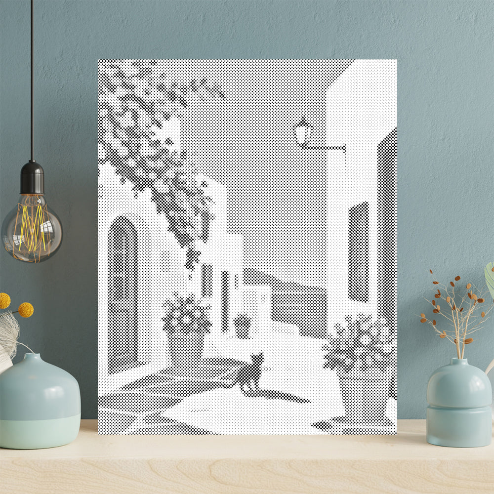 Promenade à Santorin – Peinture à points