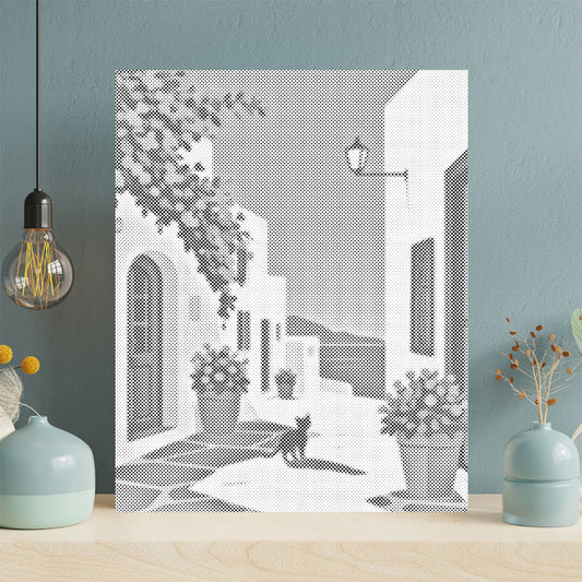 Promenade à Santorin – Peinture à points
