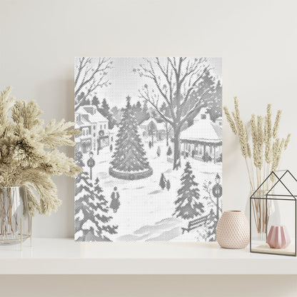 Chute de neige en décembre – Peinture à points