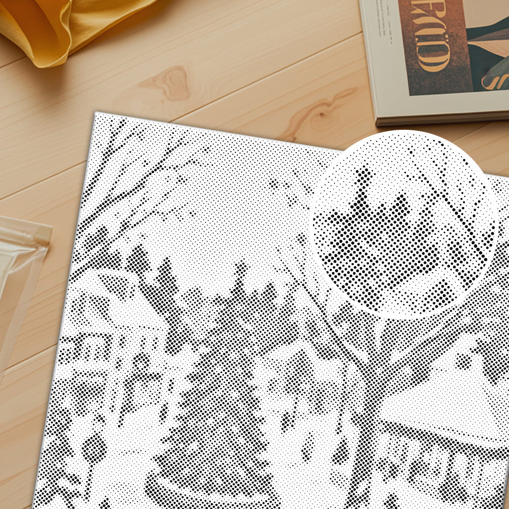 Chute de neige en décembre – Peinture à points