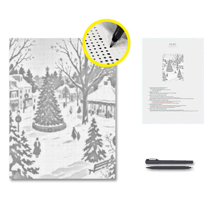 Chute de neige en décembre – Peinture à points