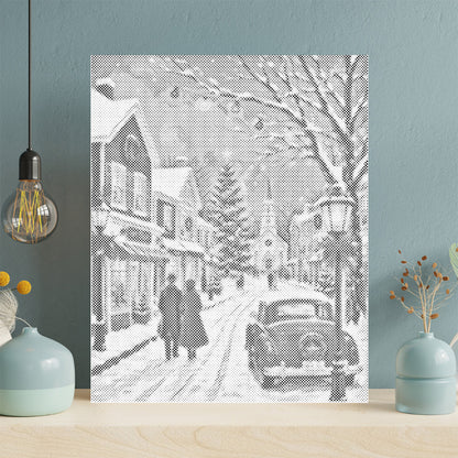 Village de Noël d'hiver – Peinture à points