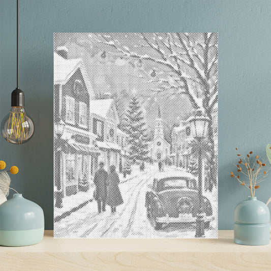 Village de Noël d'hiver – Peinture à points