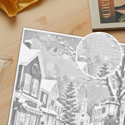 Village de Noël d'hiver – Peinture à points