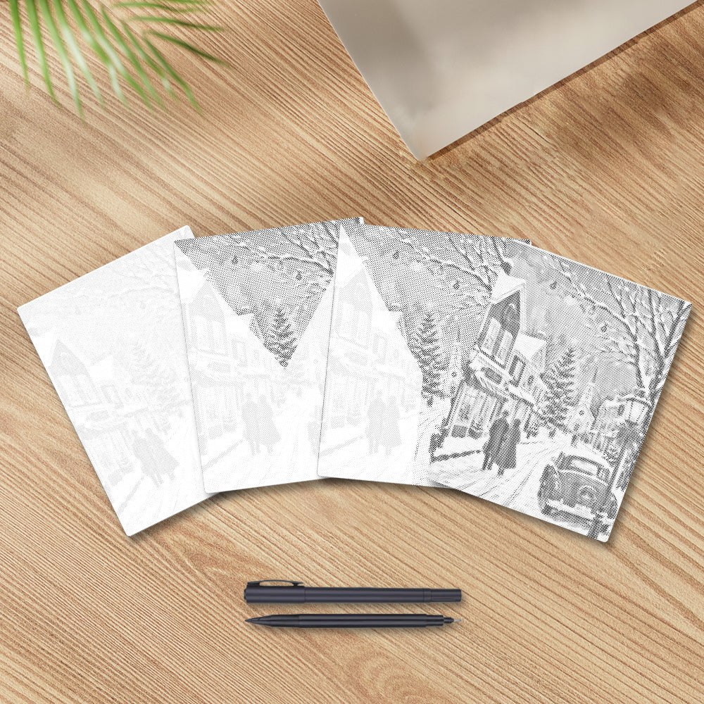 Village de Noël d'hiver – Peinture à points