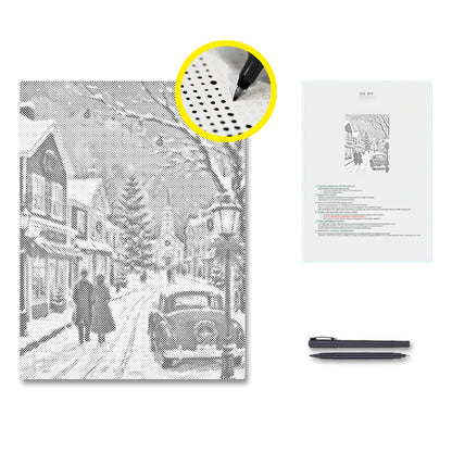 Village de Noël d'hiver – Peinture à points