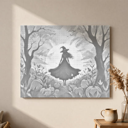 Silhouette de sorcière – Peinture à points