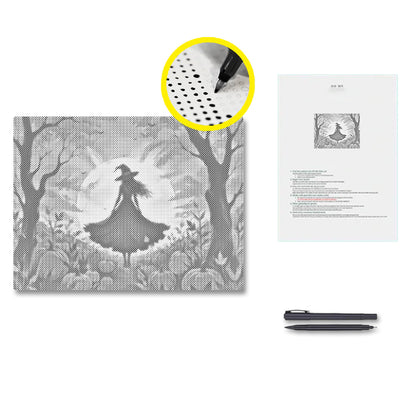 Silhouette de sorcière – Peinture à points