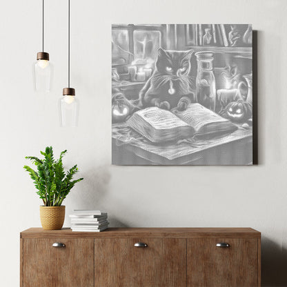 Chat assis à côté – Peinture à points