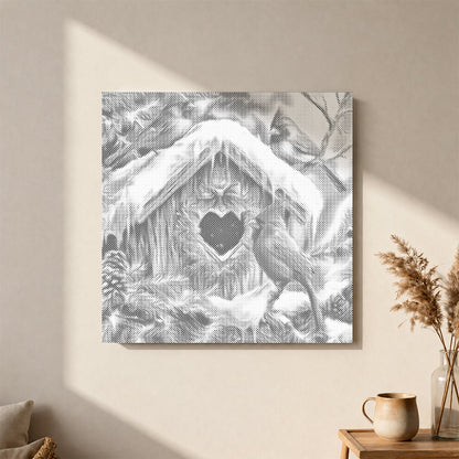 Charmante scène d'hiver – Peinture à points