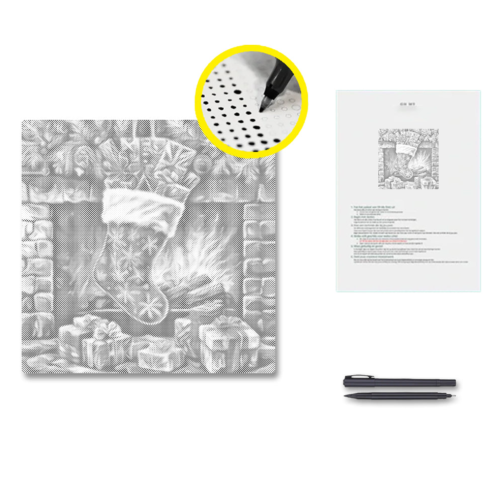 Bas de Noël débordant – Peinture à points